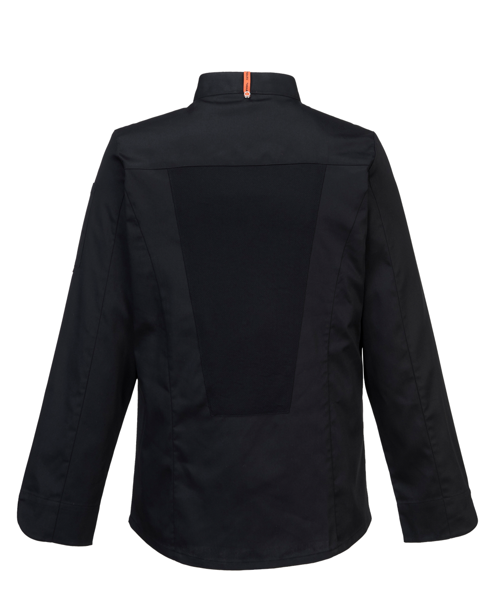 koksbuis-stretch-mesh-air-pro-jack-met-lange-mouwen-achterkant-zwart Koksbuis Stretch Mesh Air Pro Jack met lange mouwen achterkant Branchekleding