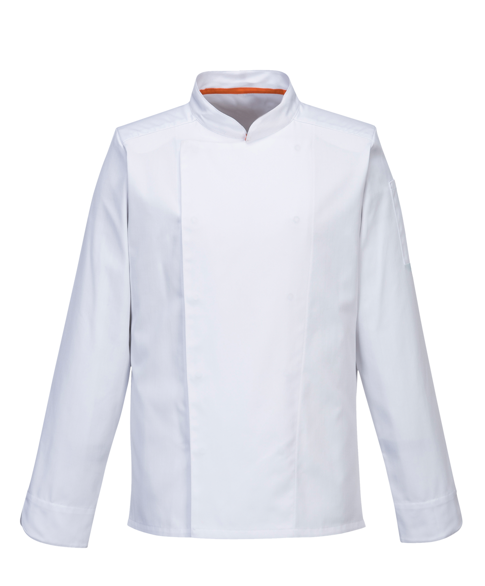 Koksbuis Stretch Mesh Air Pro Jack met lange wit mouwen Branchekleding